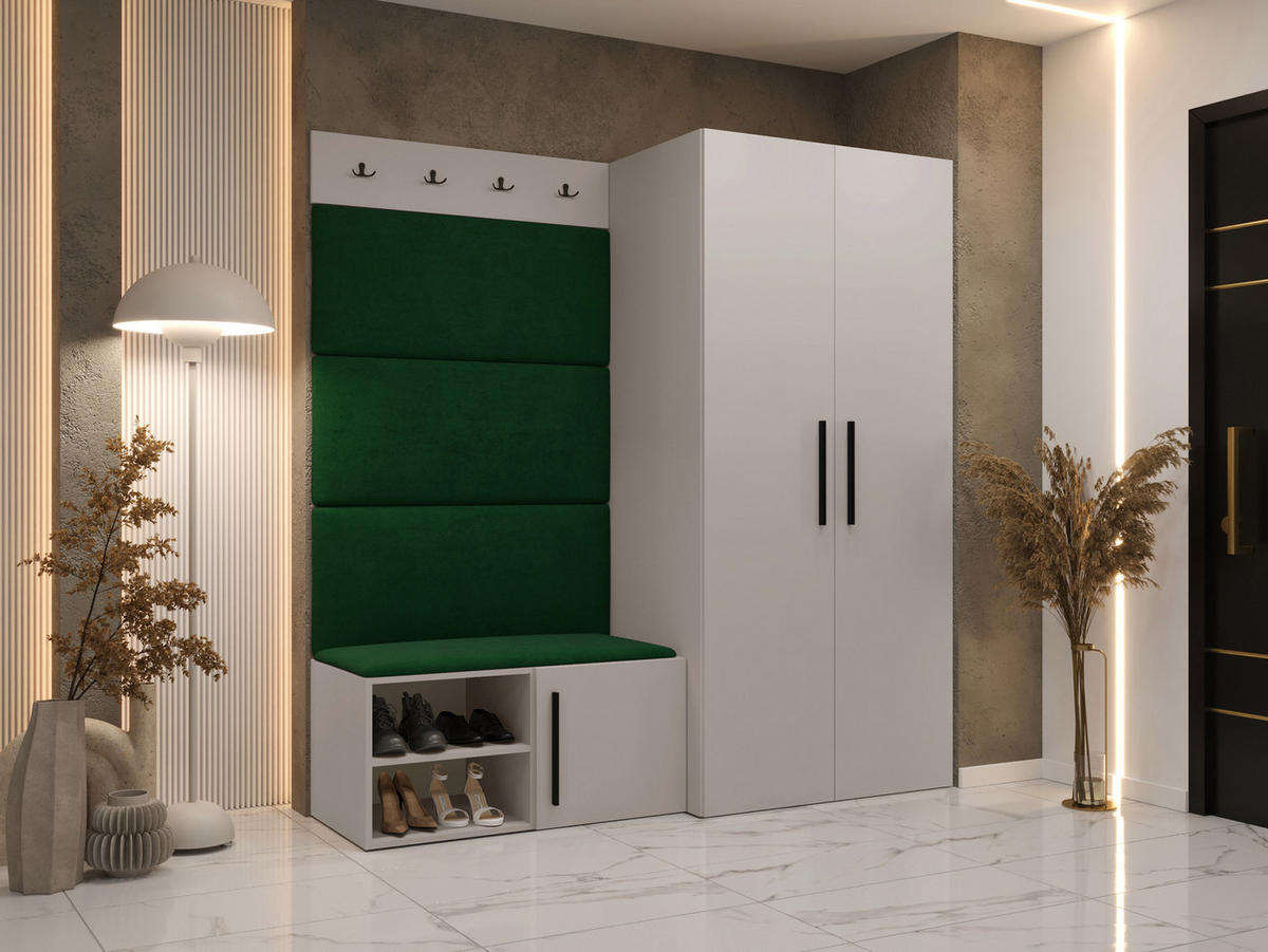 GARDEROBEN-SET Medi I - Kaschmir/Schwarz, Holzwerkstoff/Kunststoff (80/191/50cm) - MIRJAN24