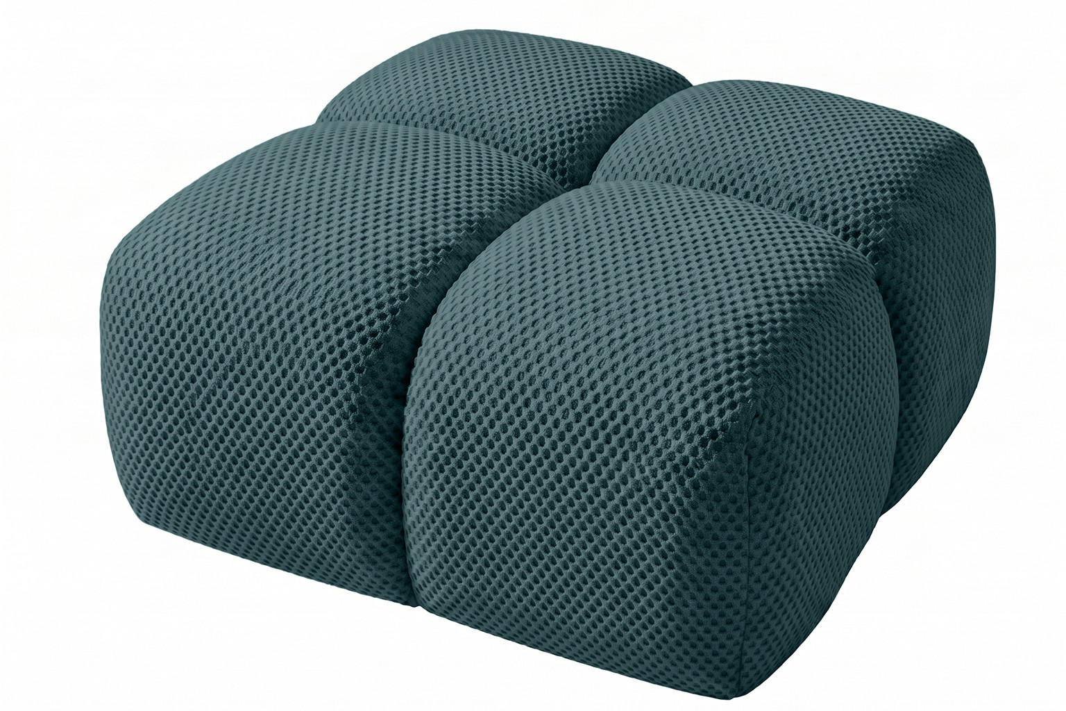 HOCKER, Pouf, Strukturierter Premiumstoff Sonic, Azurblau, Averro - Blau, Holz (88/42/88cm) - Kaiser Möbel
