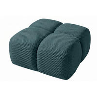 HOCKER, Pouf, Strukturierter Premiumstoff Sonic, Azurblau, Averro - Blau, Holz (88/42/88cm) - Kaiser Möbel