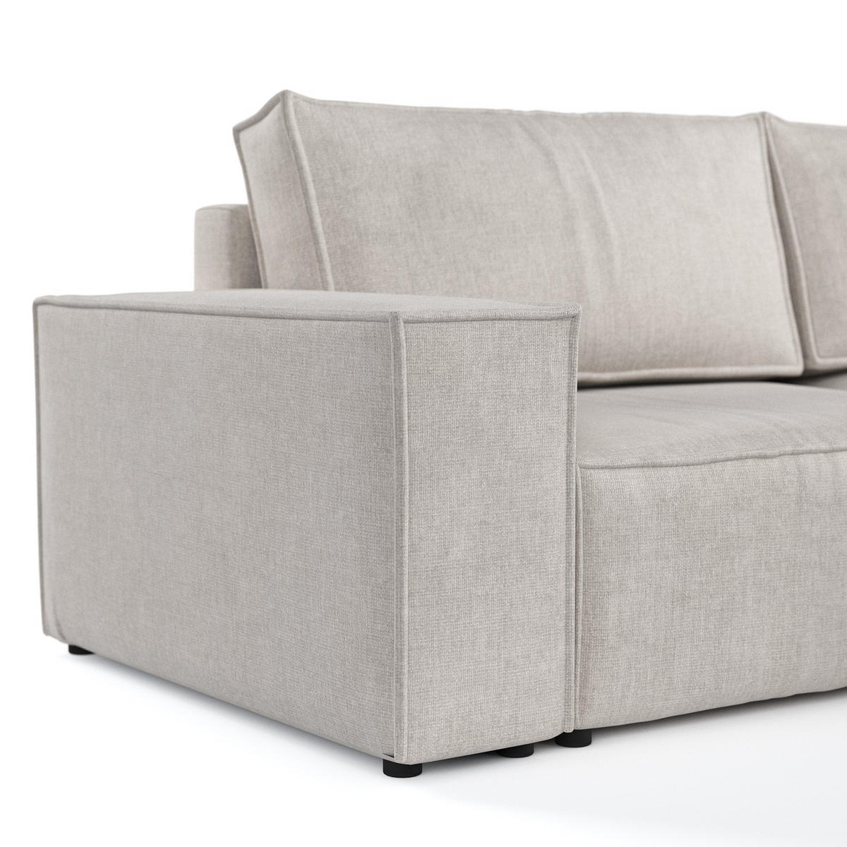ROHOVÁ SEDAČKA CAVO, textil, Světle béžová - černá/béžová, dřevo/kompozitní dřevo (255/148cm) - AltaBeds