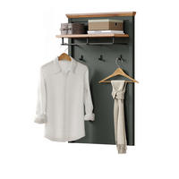 GARDEROBENPANEEL grün, Evoke Eiche 77 x 123 cm, Wandgarderobe im Landhaus-Stil - Eichefarben/Grün, Holzwerkstoff (28/123/77cm) - Top.Furn
