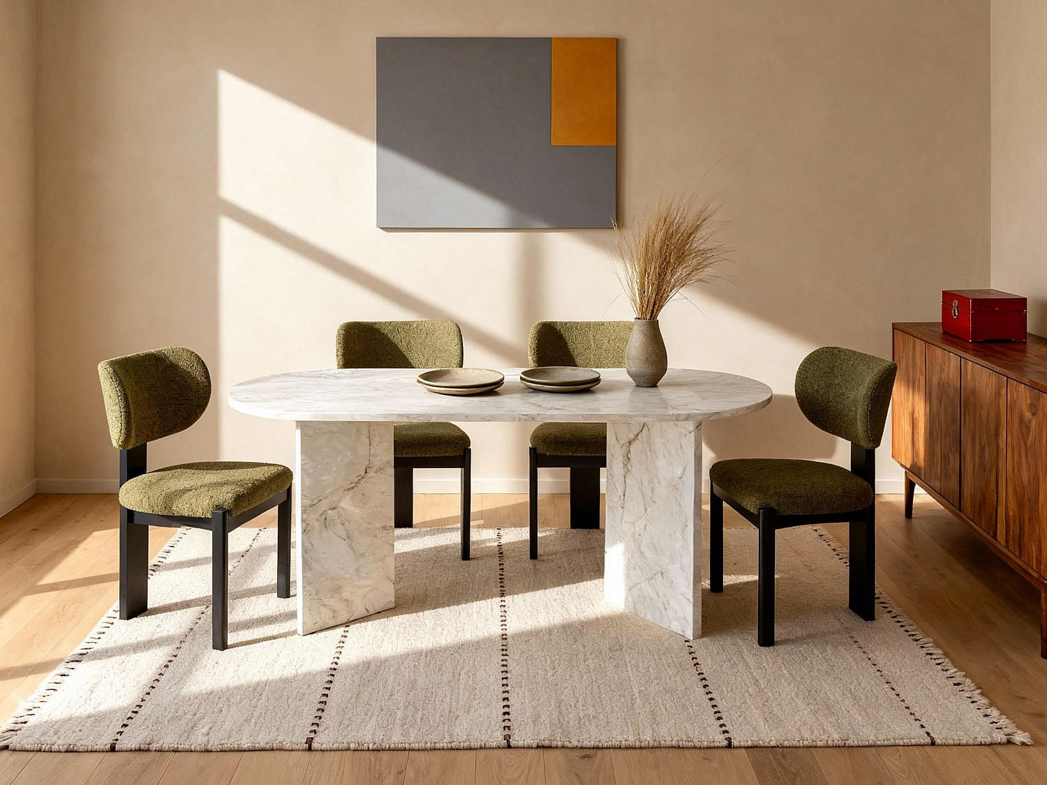 Thumbnail - Vente-Unique Stuhl, Grün, Textil, Uni, 56x85x60 cm, Esszimmer, Stühle, Esszimmerstühle, Vierfußstühle