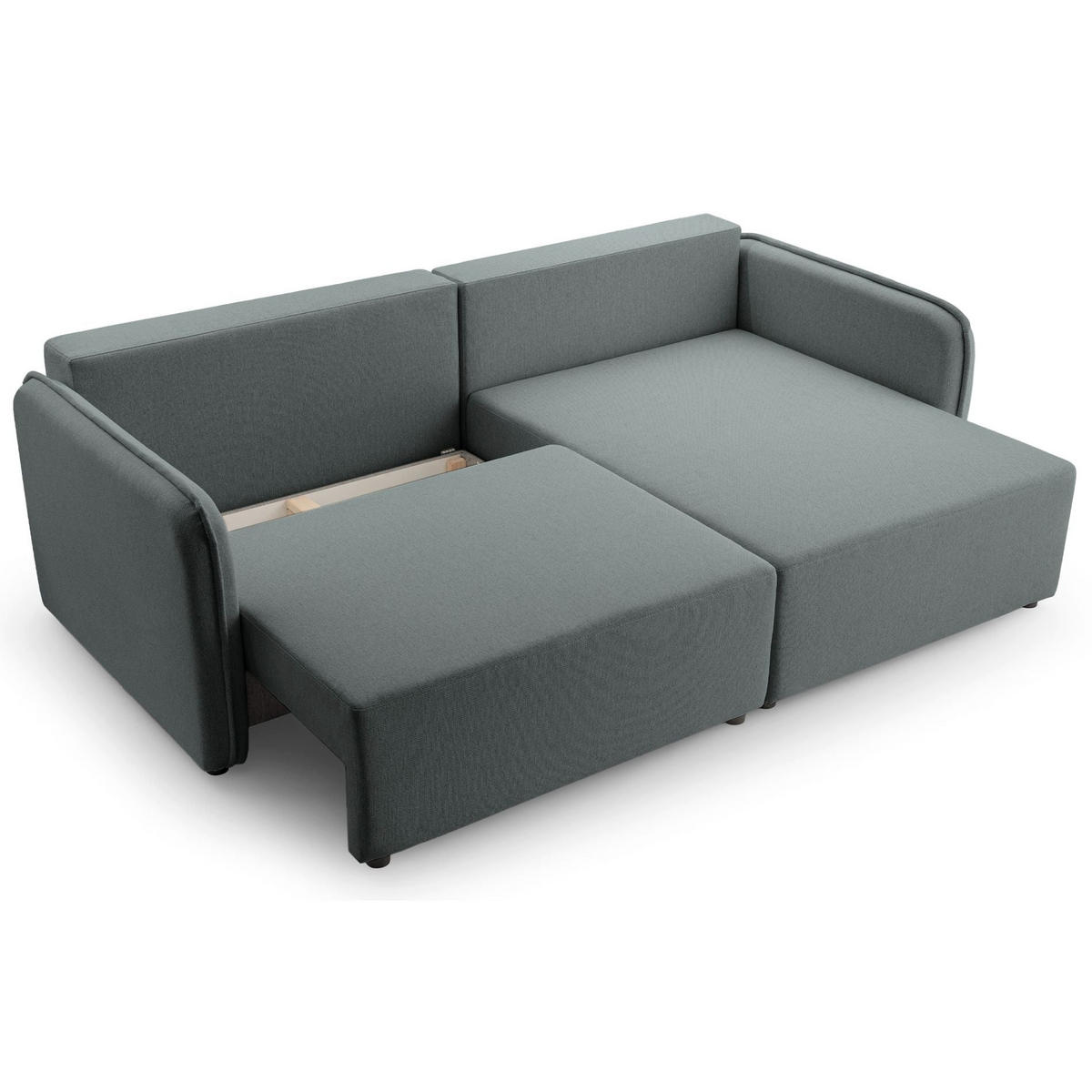ECKSOFA Kassian, Grau Strukturstoff, rechtsseitig - Schwarz/Grau, Kunststoff/Textil (147/227cm) - Selsey