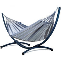 HÄNGEMATTE mit Gestell, 2 Personen, XXL, 200 kg, Metall, Catargo Grau, einfache Montage - Grau, Metall (370/130/120cm) - Potenza