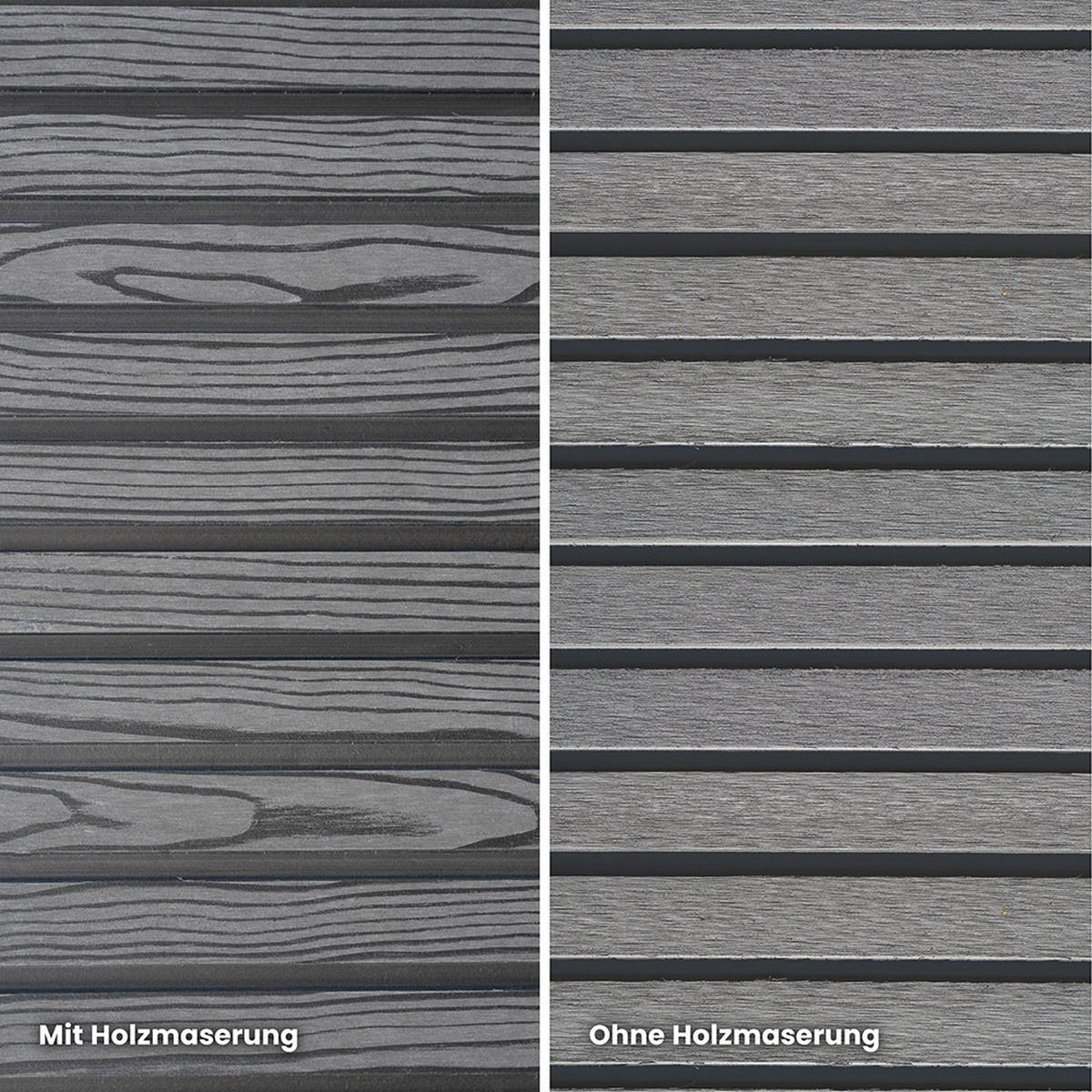 SICHTSCHUTZZAUN CALLADO PREMIUM - Paneele: Horizontal - Anthrazit, Kunststoff (95/185cm) - Home Deluxe