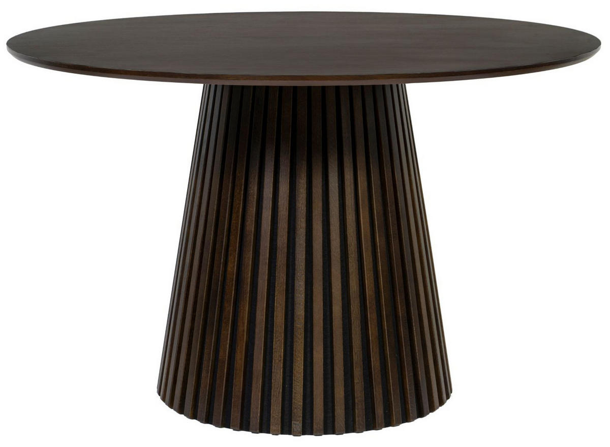 DININGTISCH Barletta - rund 120 cm - Eichenholz smoked-braun - Dunkelbraun/Naturfarben, Holz (120/120/75cm) - bene living