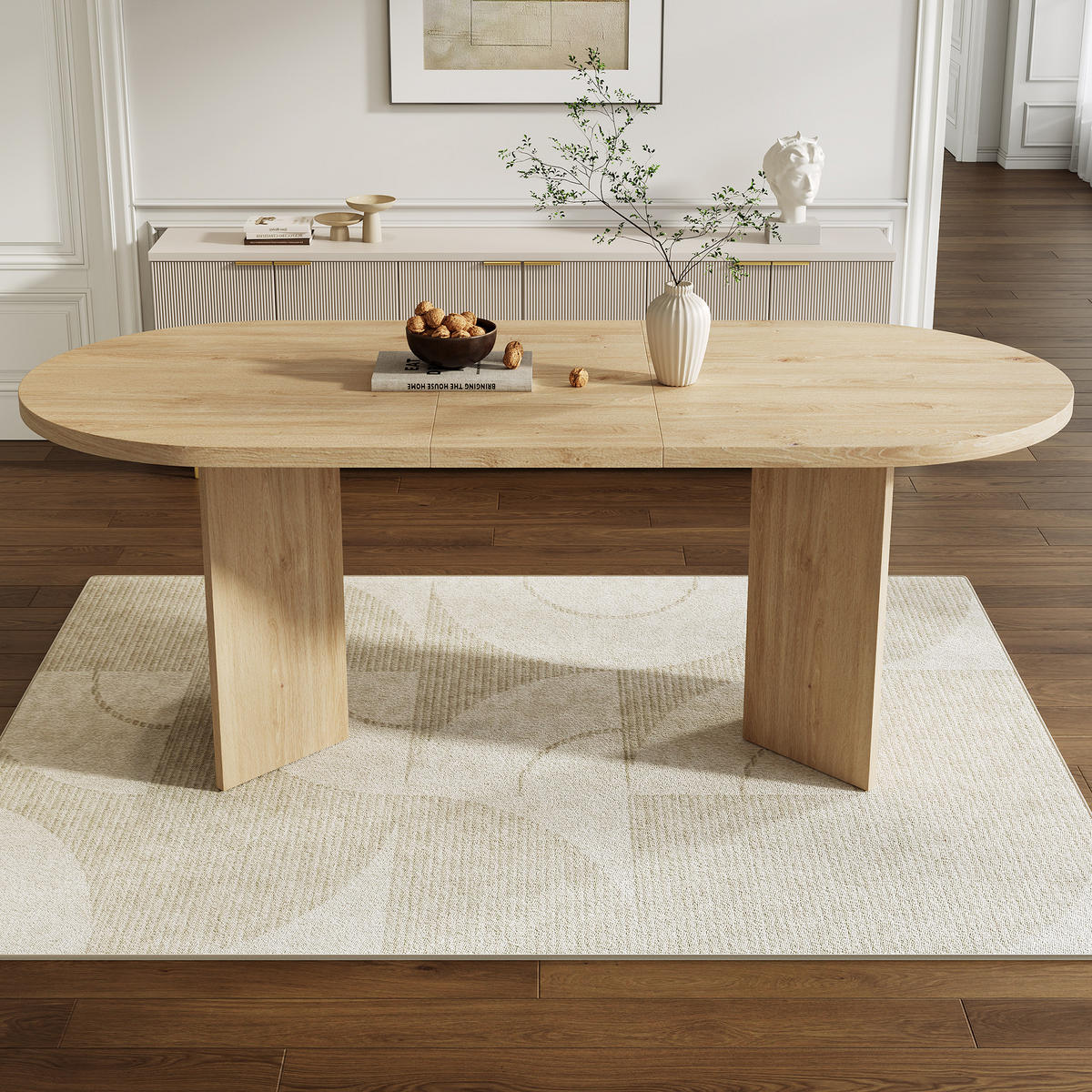 ESSTISCH 200x90cm Eiche Abgerundete Ecken Modern - Eichefarben, Holzwerkstoff (90/200/75cm) - FLIEKS