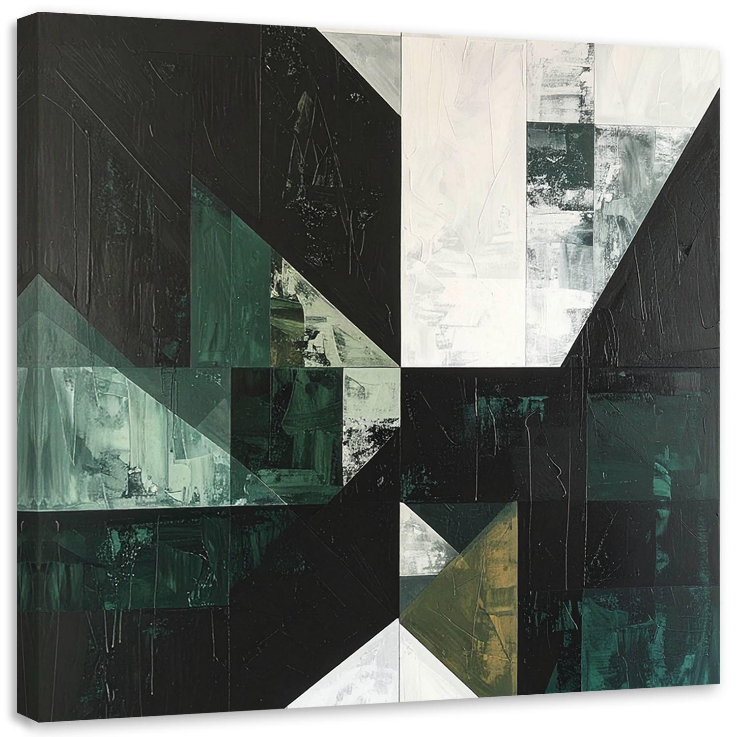 LEINWANDBILD 3D und geometrisch 60x60cm - Grün, Textil (60/60cm) - Feeby