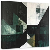 LEINWANDBILD 3D und geometrisch 60x60cm - Grün, Textil (60/60cm) - Feeby