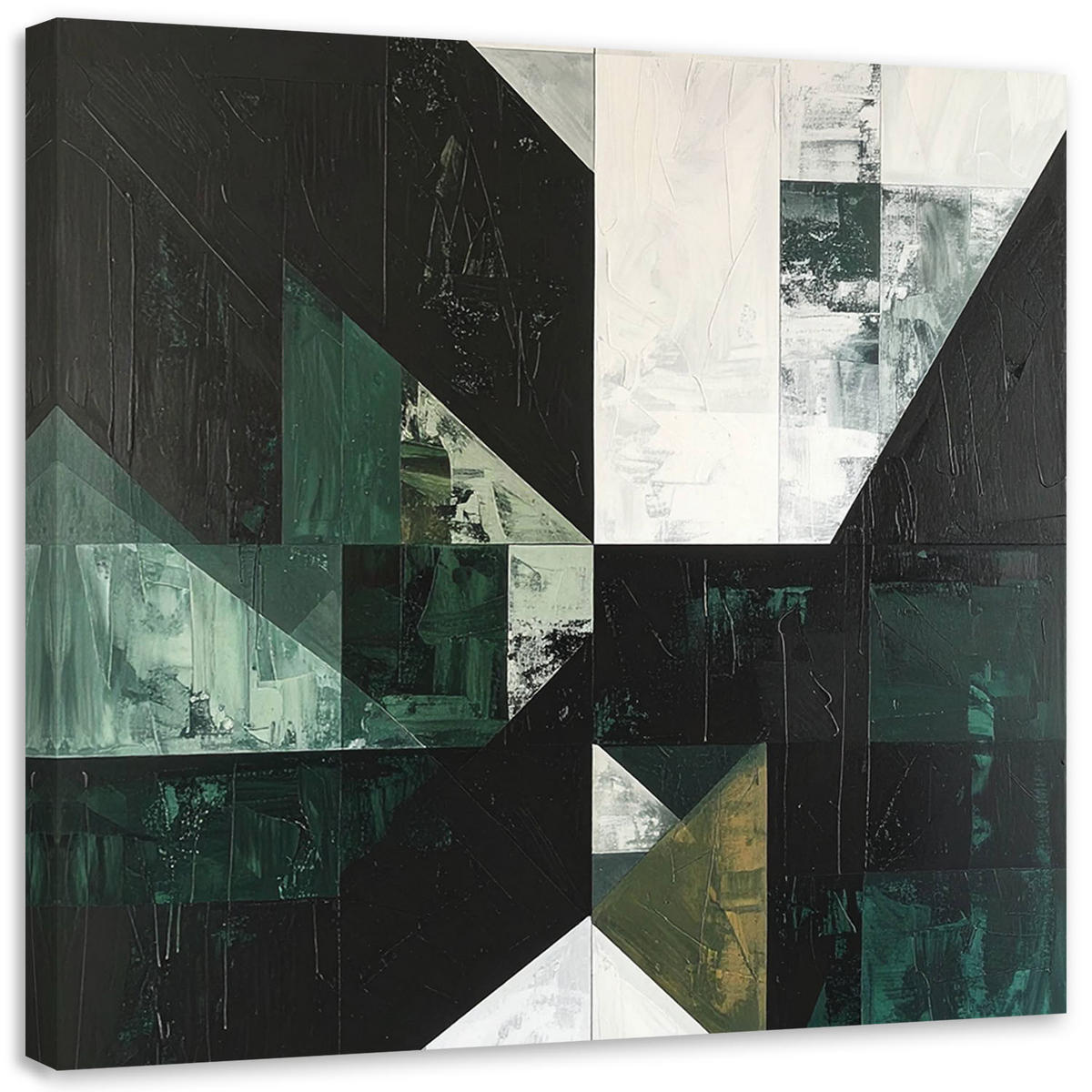 LEINWANDBILD 3D und geometrisch 60x60cm - Grün, Textil (60/60cm) - Feeby