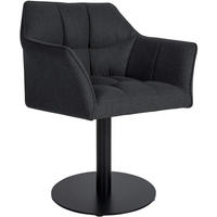 SESSEL Filz Anthrazit - Anthrazit/Schwarz, Textil/Metall (64/75/48cm) - CLP