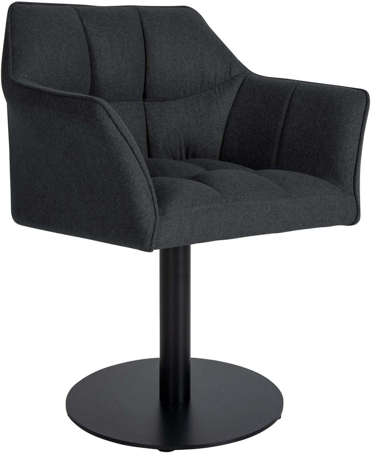 SESSEL Filz Anthrazit - Anthrazit/Schwarz, Textil/Metall (64/75/48cm) - CLP
