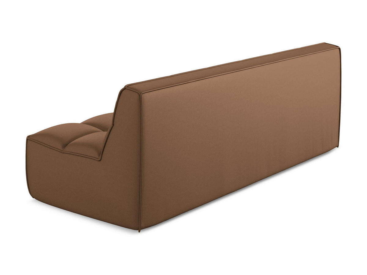 3-SITZER SOFA Kunstleder Braun - Lila/Schwarz, Leder/Kunststoff (210/75/93cm) - Makamii