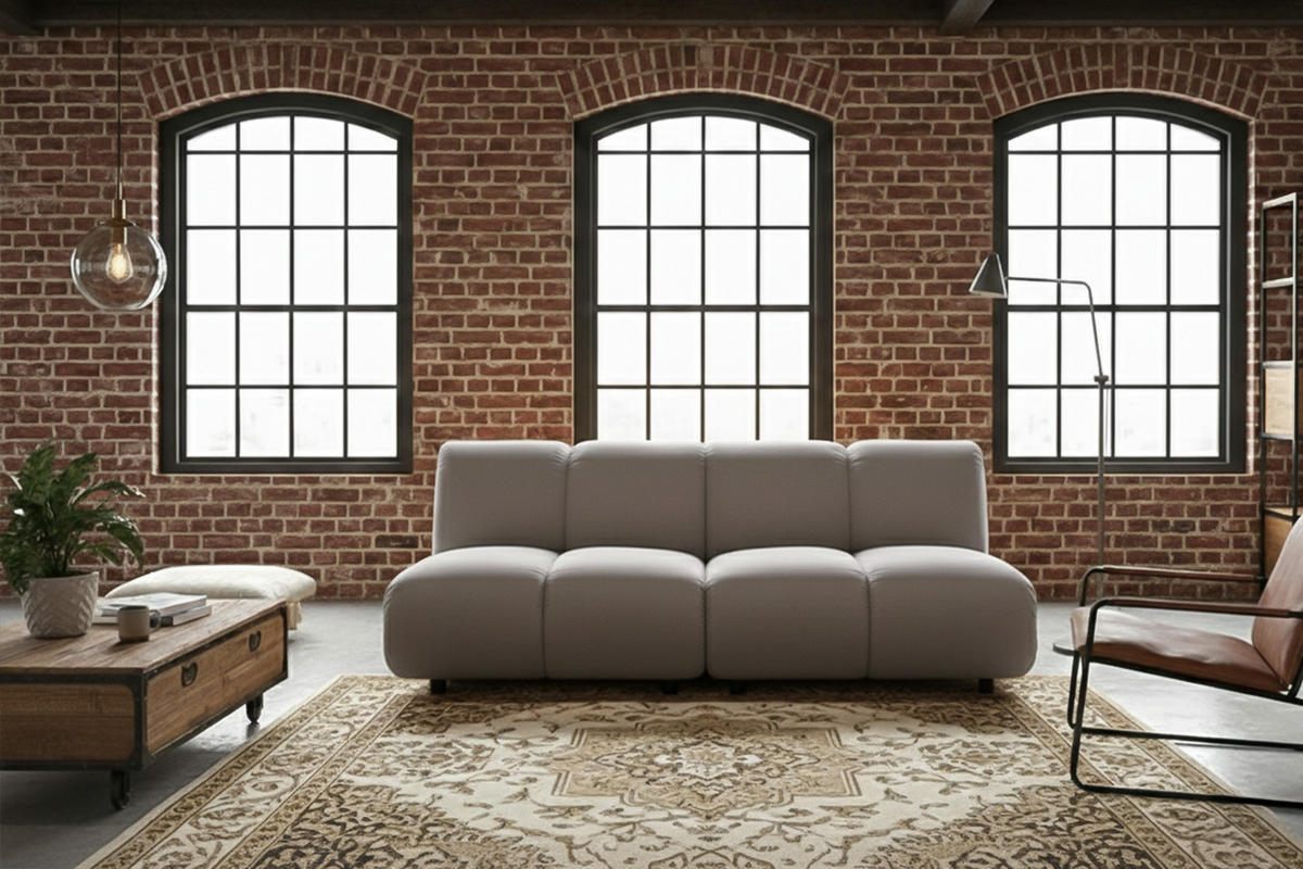 MODULSOFA LAYLA Taupe Velvet - Taupe/Schwarz, Buchenholz/Textil (183/74/99cm) - KAWOLA