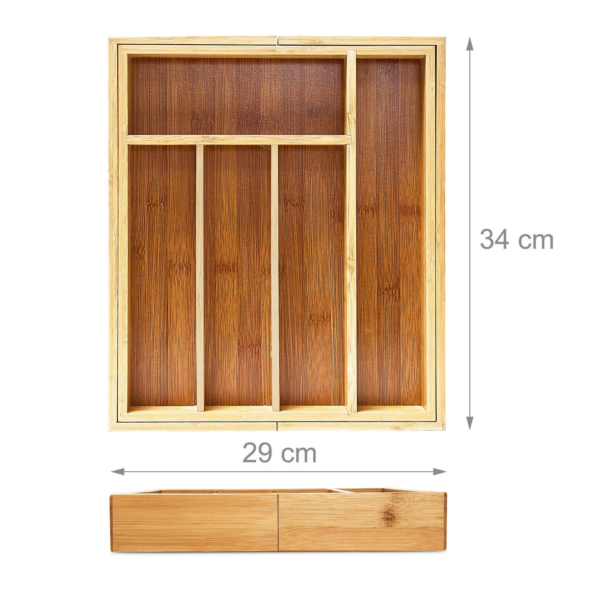 BESTECKKASTEN - Hellbraun, Holz (43/5/34cm) - Relaxdays