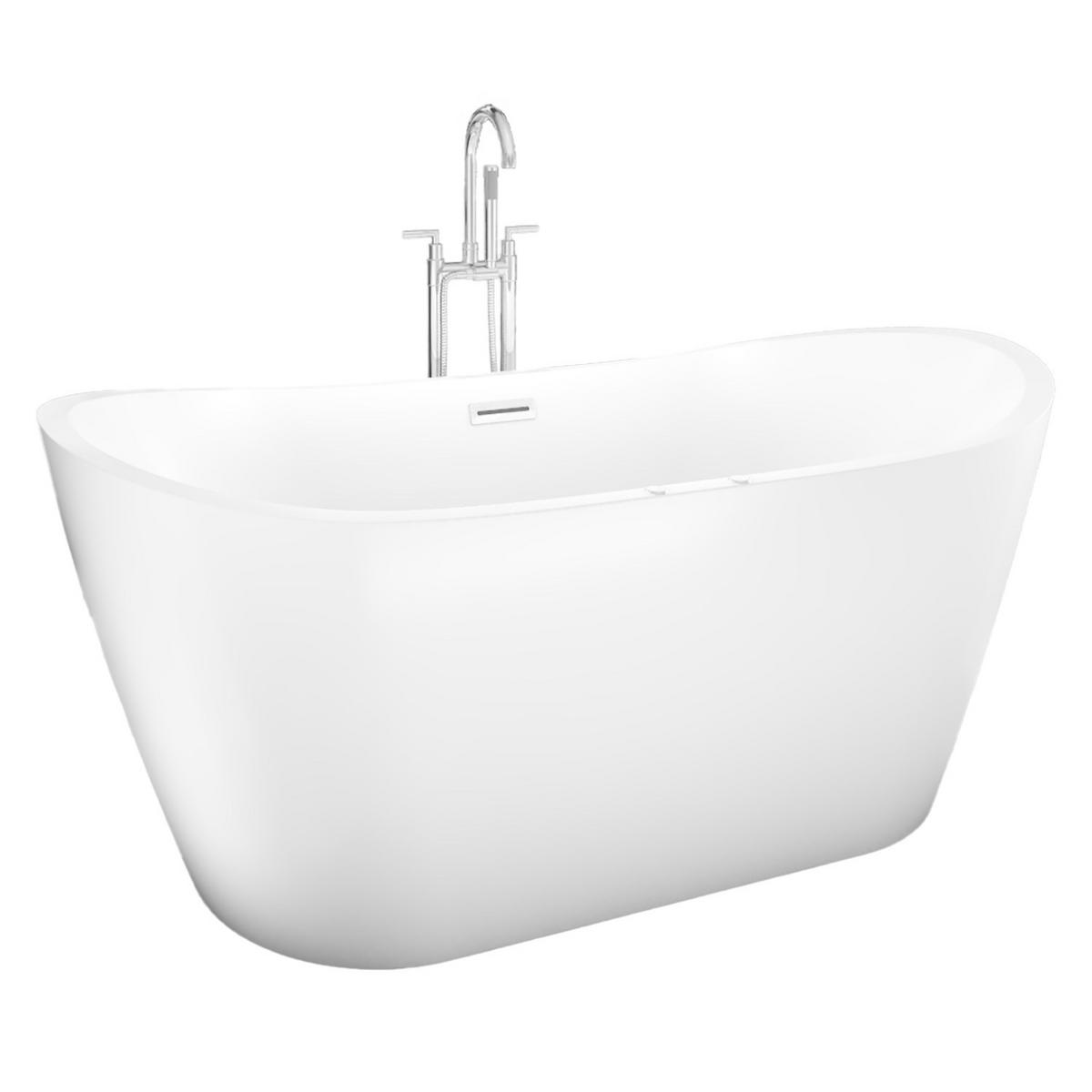 WHIRLPOOL freistehend F23 Armatur AF03 - Weiß, Glas/Kunststoff (80/72/180cm) - AcquaVapore by Sandra Jentho