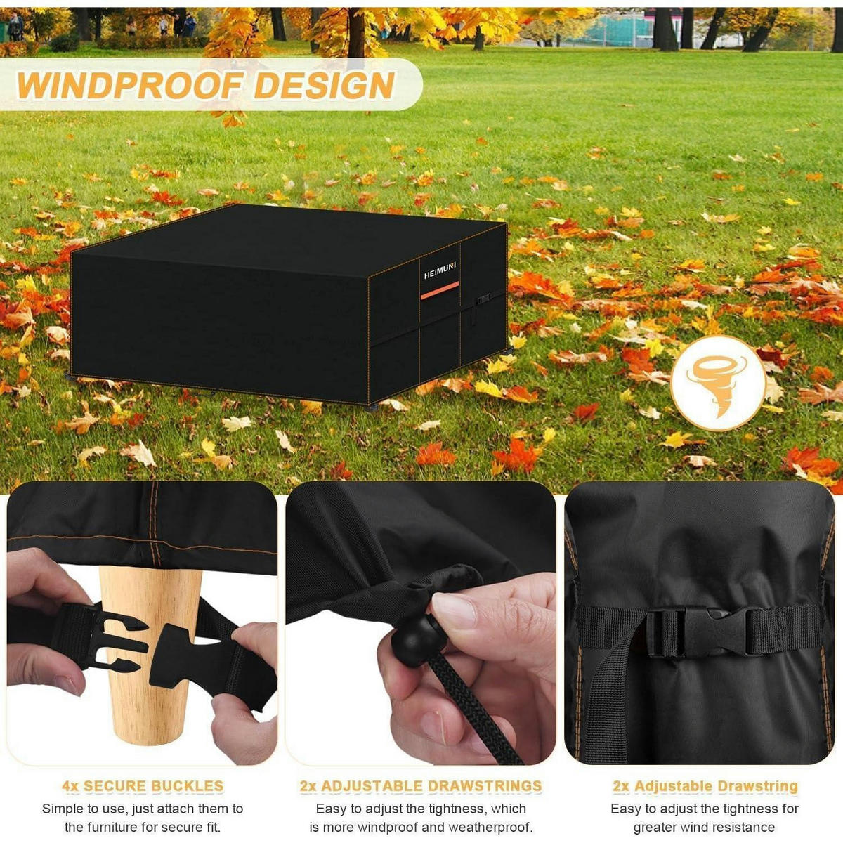 SCHUTZHÜLLE für Gartenmöbel 180 x 100 x 75 cm Wasserdicht 420D Oxford Gewebe - Schwarz, Kunststoff (1/1/1cm)