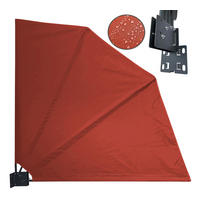 SICHTSCHUTZFÄCHER 115x115 cm Rotorange mit Easy Mount Wandplatte - Terracotta, Metall (2/115cm) - QUICK STAR