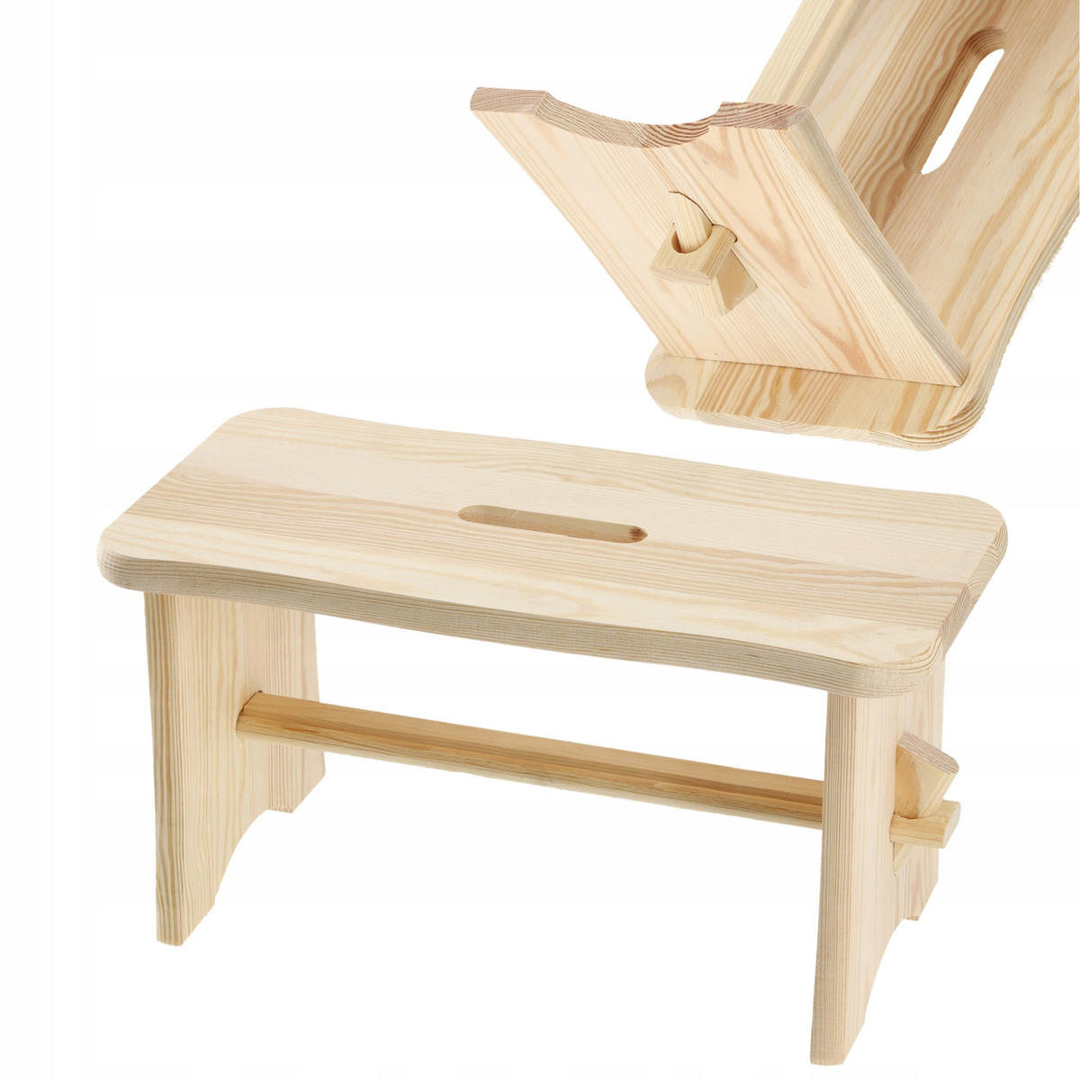 HOLZHOCKER 39 x 20 cm, natur - Naturfarben, Holz (20/39cm) - KADAX