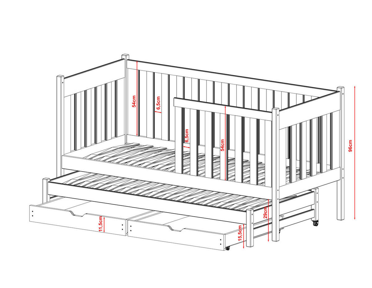 KINDERBETT WEIß - Weiß, Holz (90/200cm) - FURNLUX