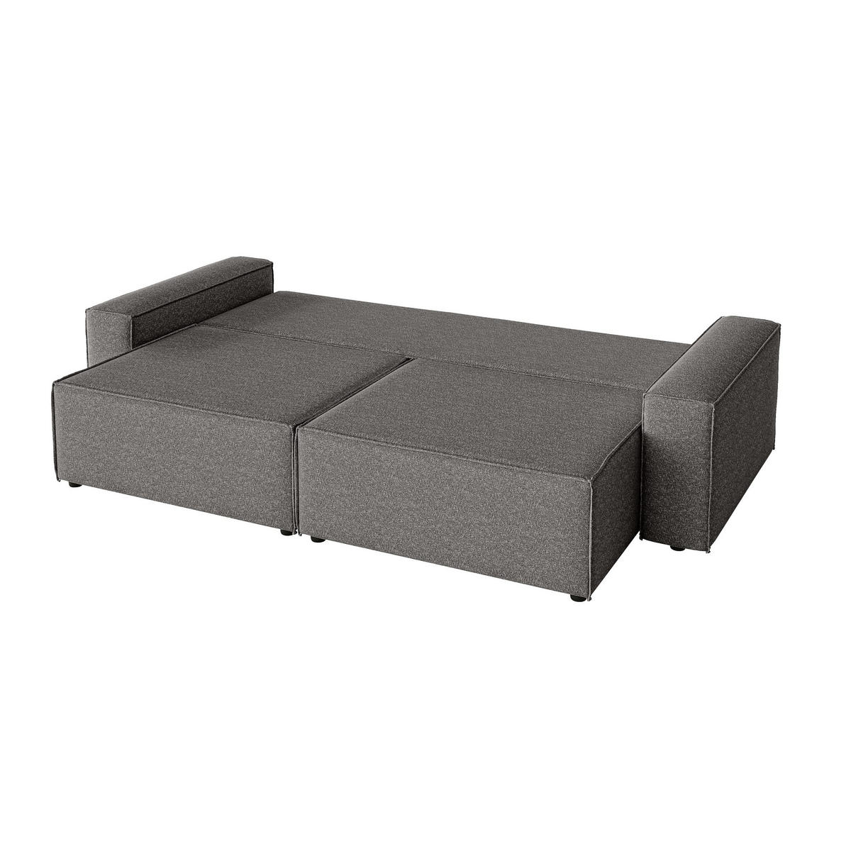 SOFA Lummo Mi mit Schlaffunktion, Graphit - Graphitfarben, Textil (246/70/185cm) - Fedve