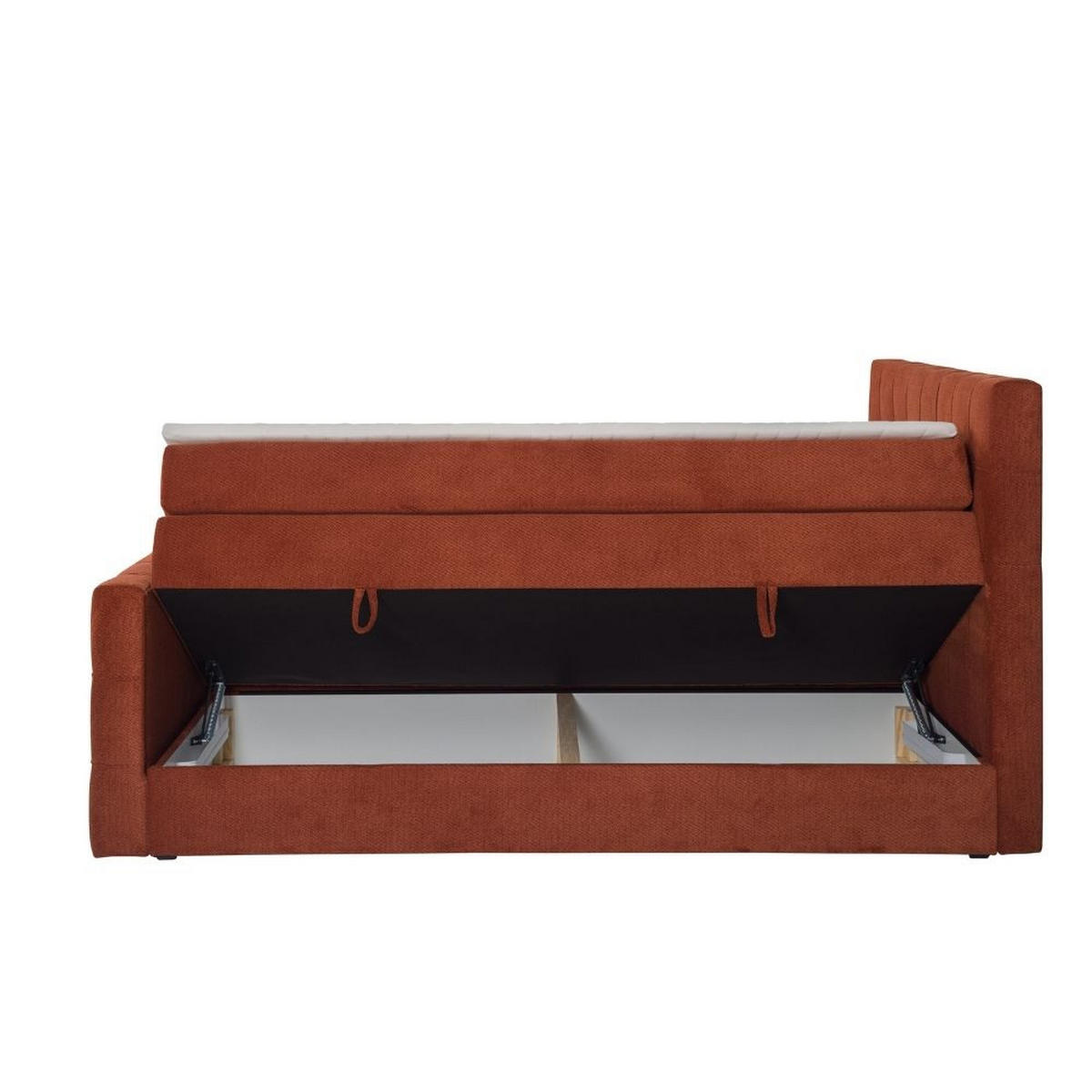 BOXBETT Royal mit Bonnelmatratze und Topper, 140x200, Rot - Rot, Holzwerkstoff/Kunststoff (140/200cm) - AN-Moebel 4u