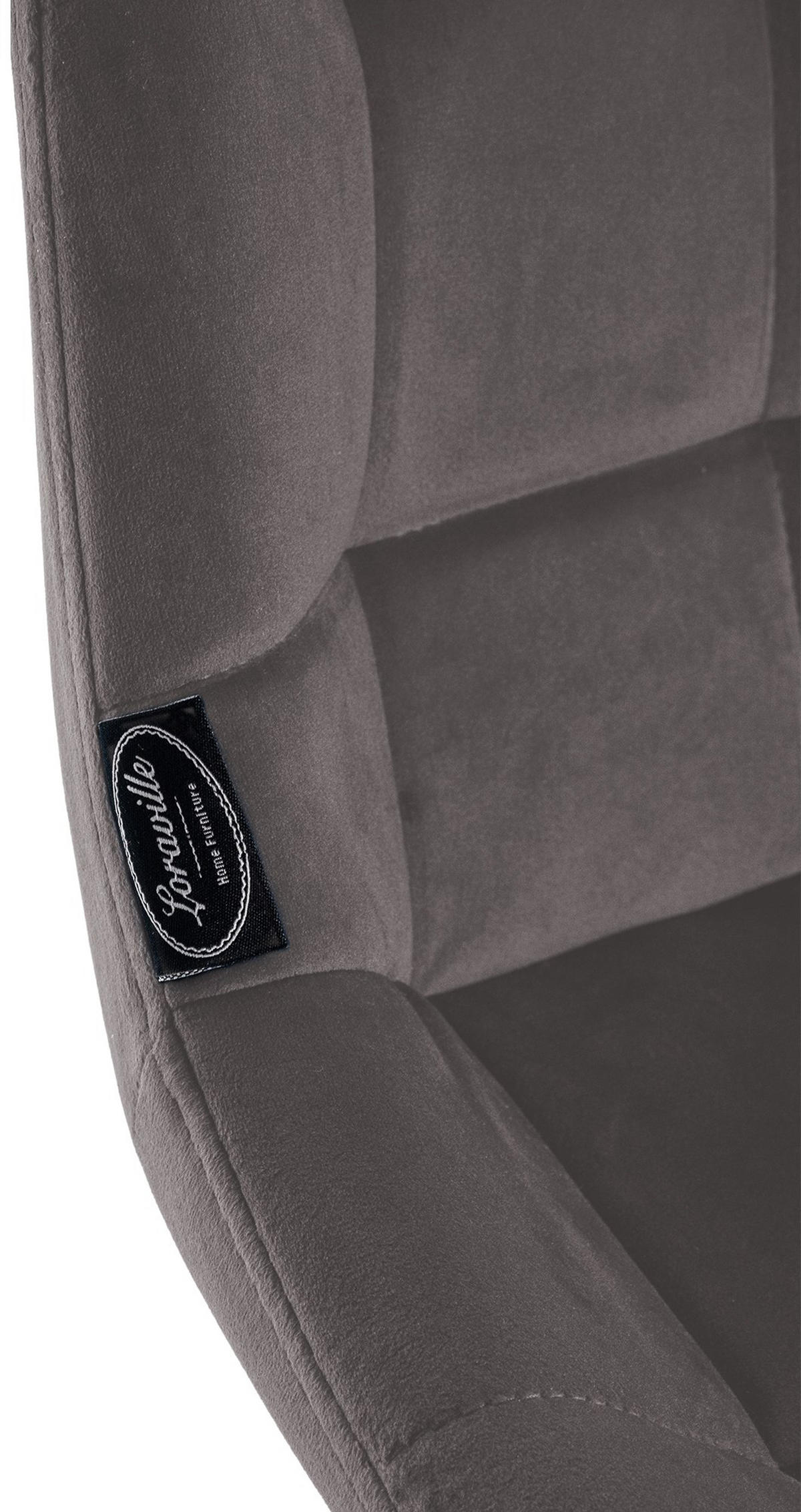 BARHOCKER Welton Schwenkbar Samt grau - Schwarz/Grau, Textil/Metall (49/105/56cm) - TPFLiving