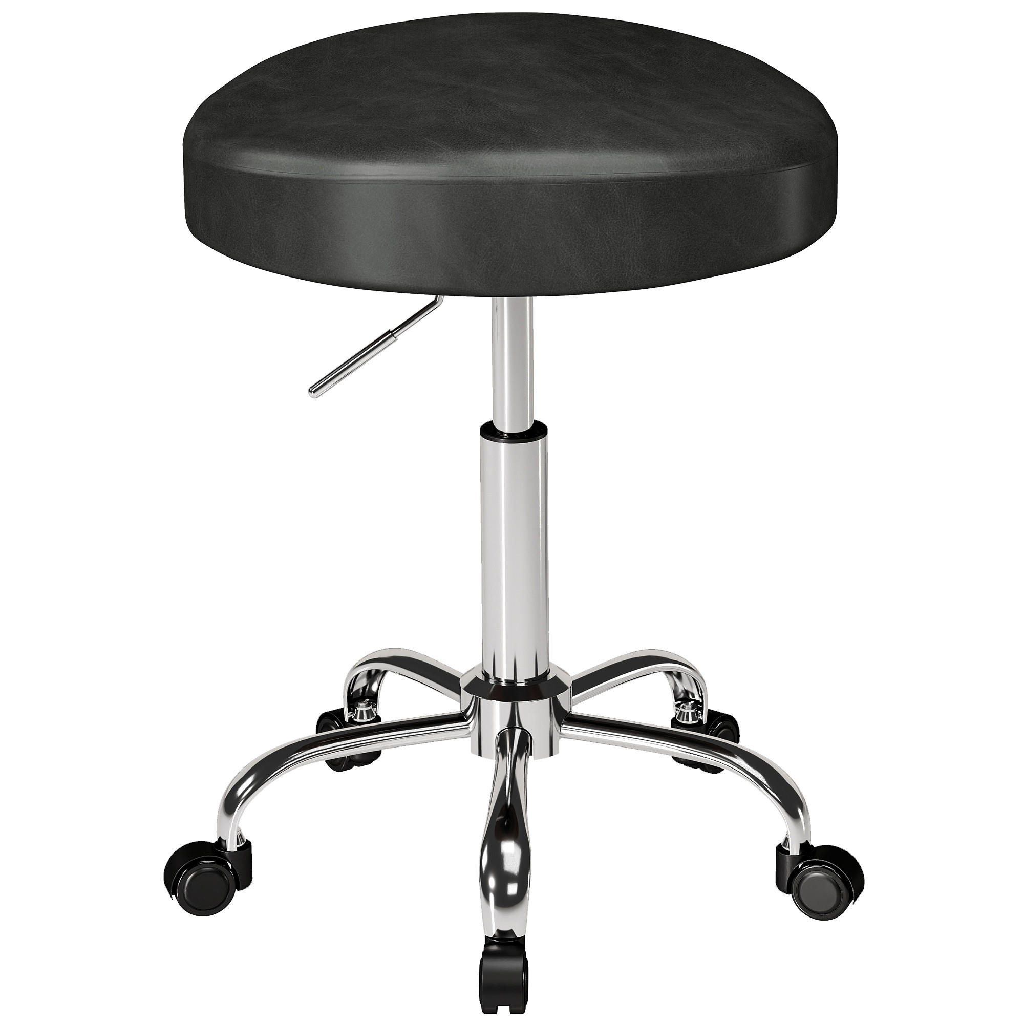 SALONGSPALL PU metall svart - Kromfärg/Svart, Läder/Metall (34.5/67.5/39cm) - HOMCOM