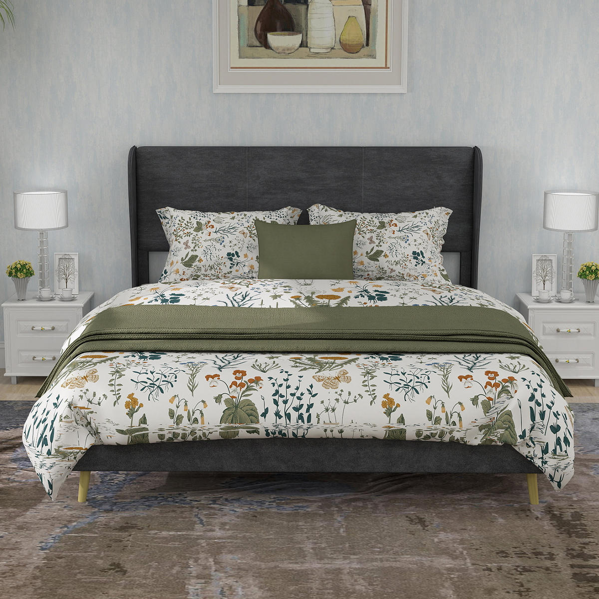 POLSTERBETT 140x200 cm ohne Stauraum grau - Grau, Textil (140/200cm) - LEBENLANG