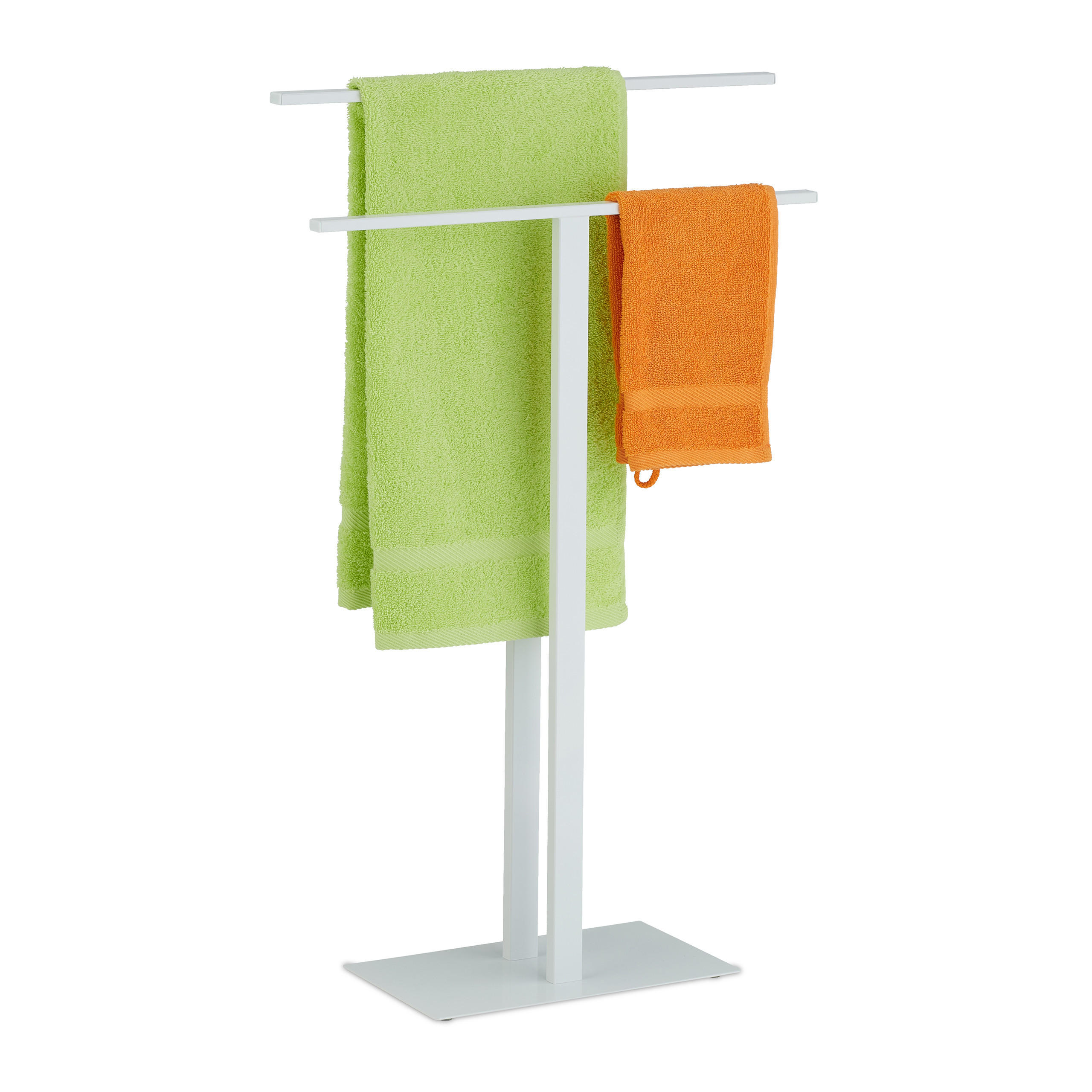 HANDDUKSST&Auml;LL Vit 2-st&auml;nger metall 82 cm 82/50/19 cm