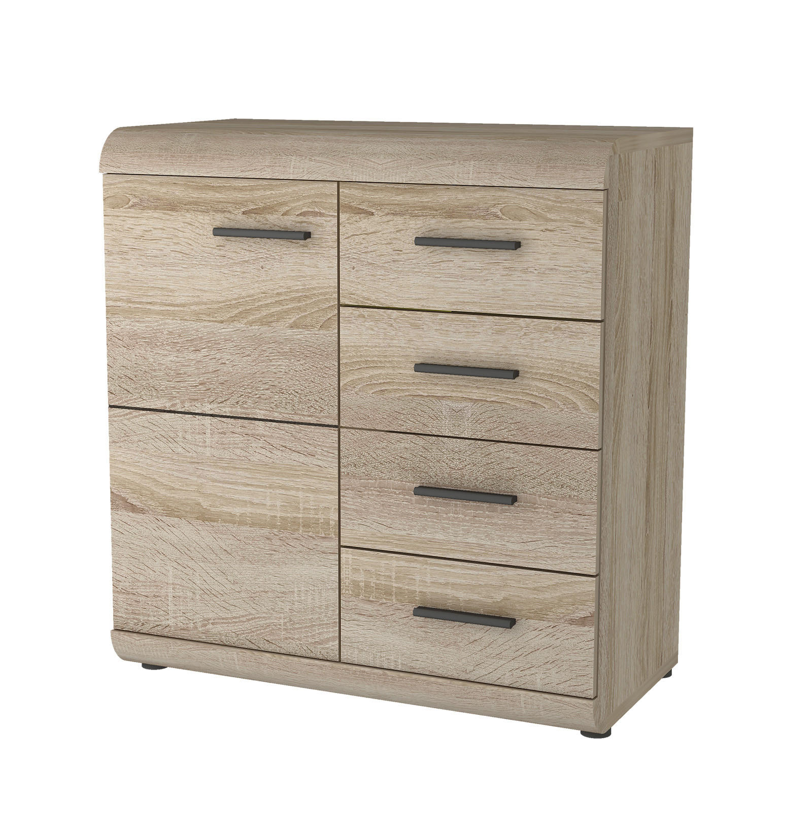 KOMBIKOMMODE Link Sonoma Eiche 80 / 42 / 86,5 cm - Braun/Sonoma Eiche, Holz/Holzwerkstoff (80/86/42cm) - Feldmann-Wohnen