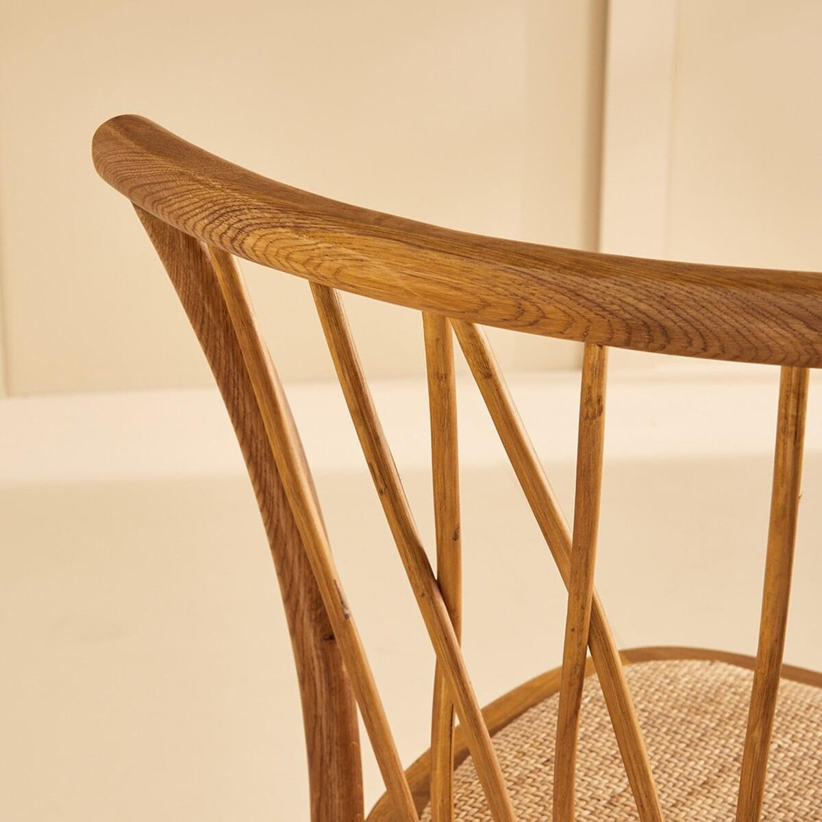 EICHENSTÜHLEN mit Rattan-Sitzfläche, 2er Set - 46/45/77 cm - Braun, Holz (46/77/53cm) - Signature