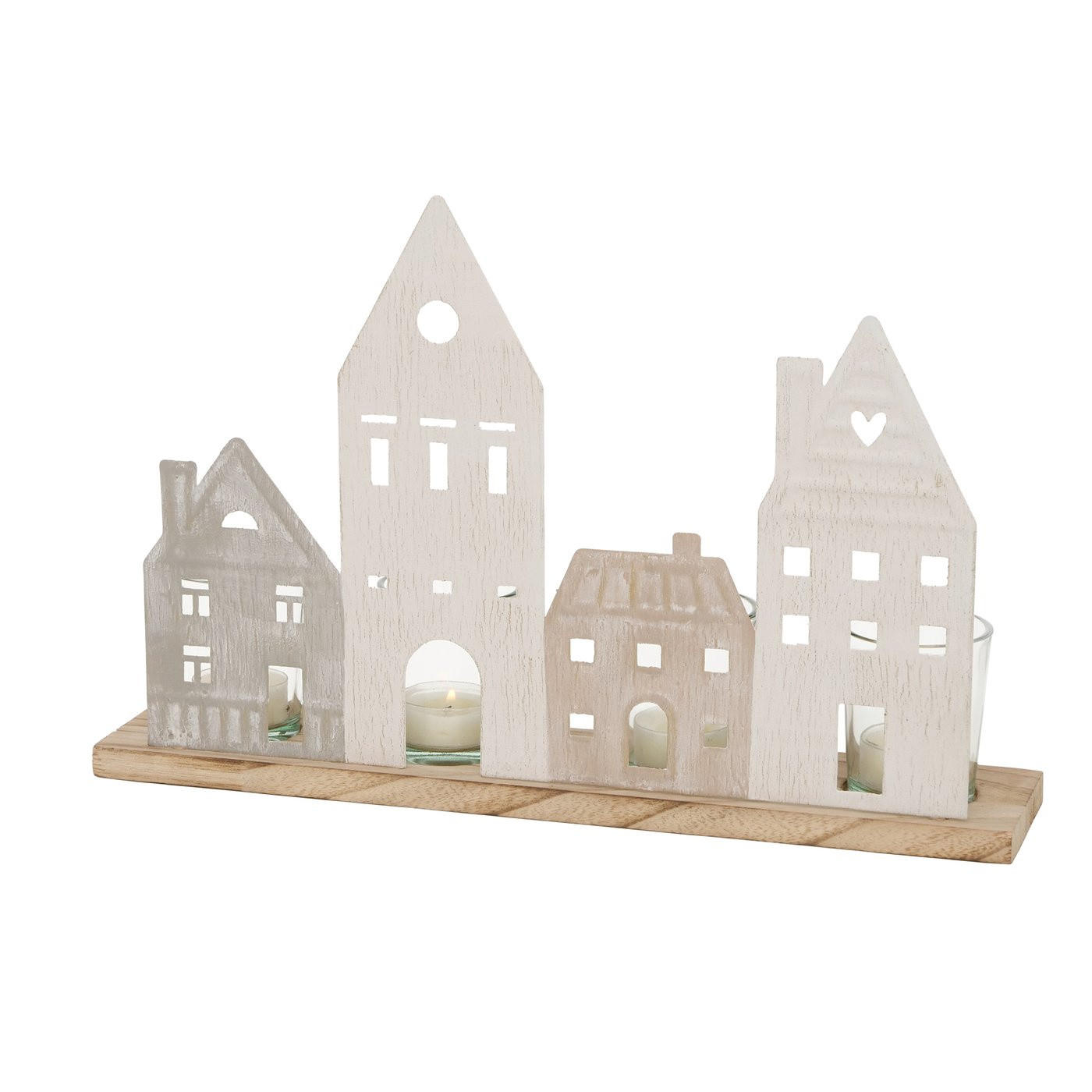 TEELICHTHALTER NORDY 24/36 cm - Beige, Holz (8/24/36cm) - Boltze Home