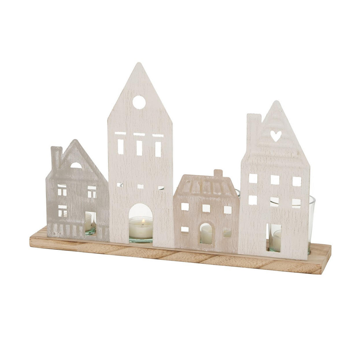 TEELICHTHALTER NORDY 24/36 cm - Beige, Holz (8/24/36cm) - Boltze Home