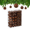 138XWEIHNACHTSKUGELN - Braun, Kunststoff (6/7/6cm) - Relaxdays