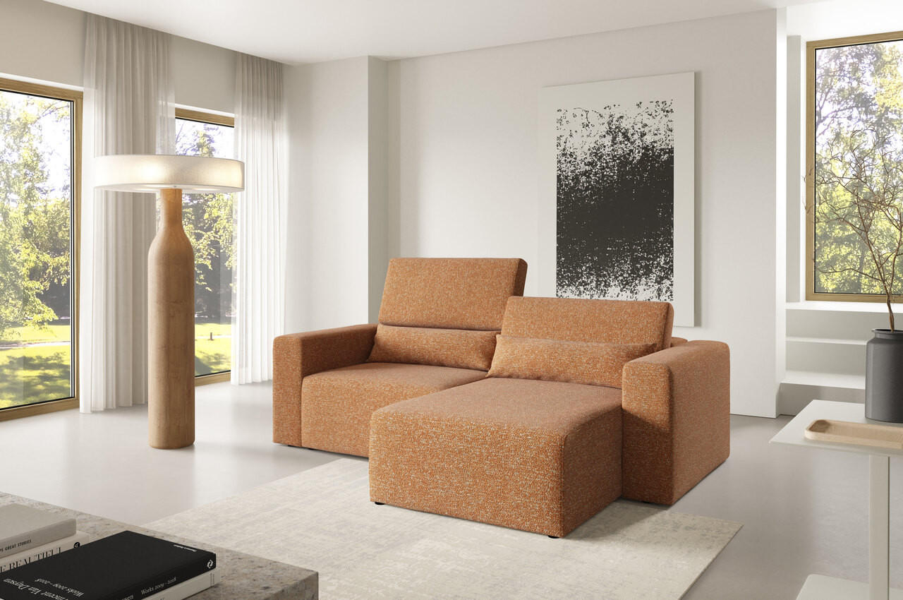 ECKSOFA Modular Premium Kupferfarben - Schwarz/Kupferfarben, Holz/Holzwerkstoff (225/172cm) - Furnisell