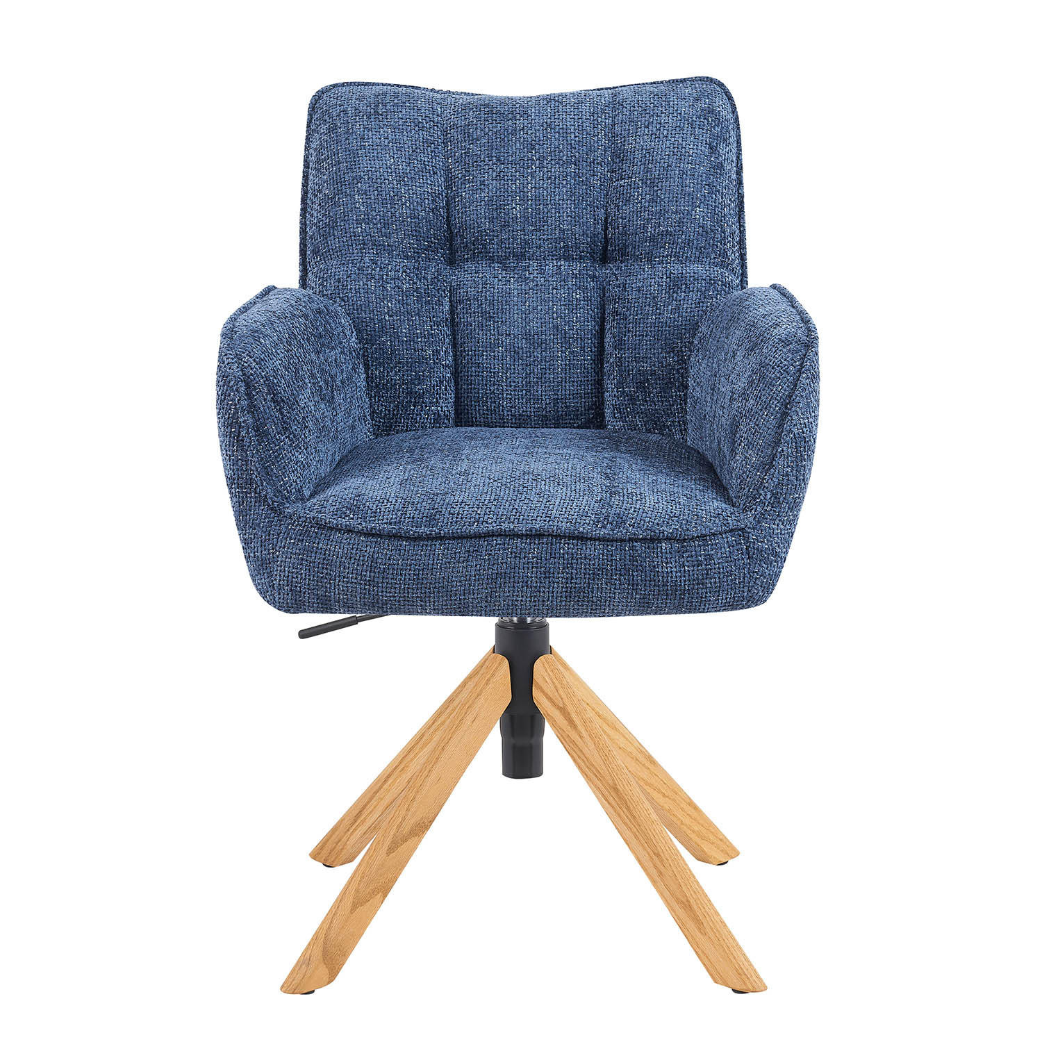 BÜROSTUHL Mika-Keno - Honigeiche/Blau, Eichenholz/Holz (59/85/66cm) - DUBI Möbel