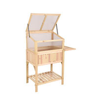 HOCHBEET Puli mit Dach Braun Tanne Gewächshaus Kräuterbeet - Braun, Holz (50/120/102.5cm) - DELUKE