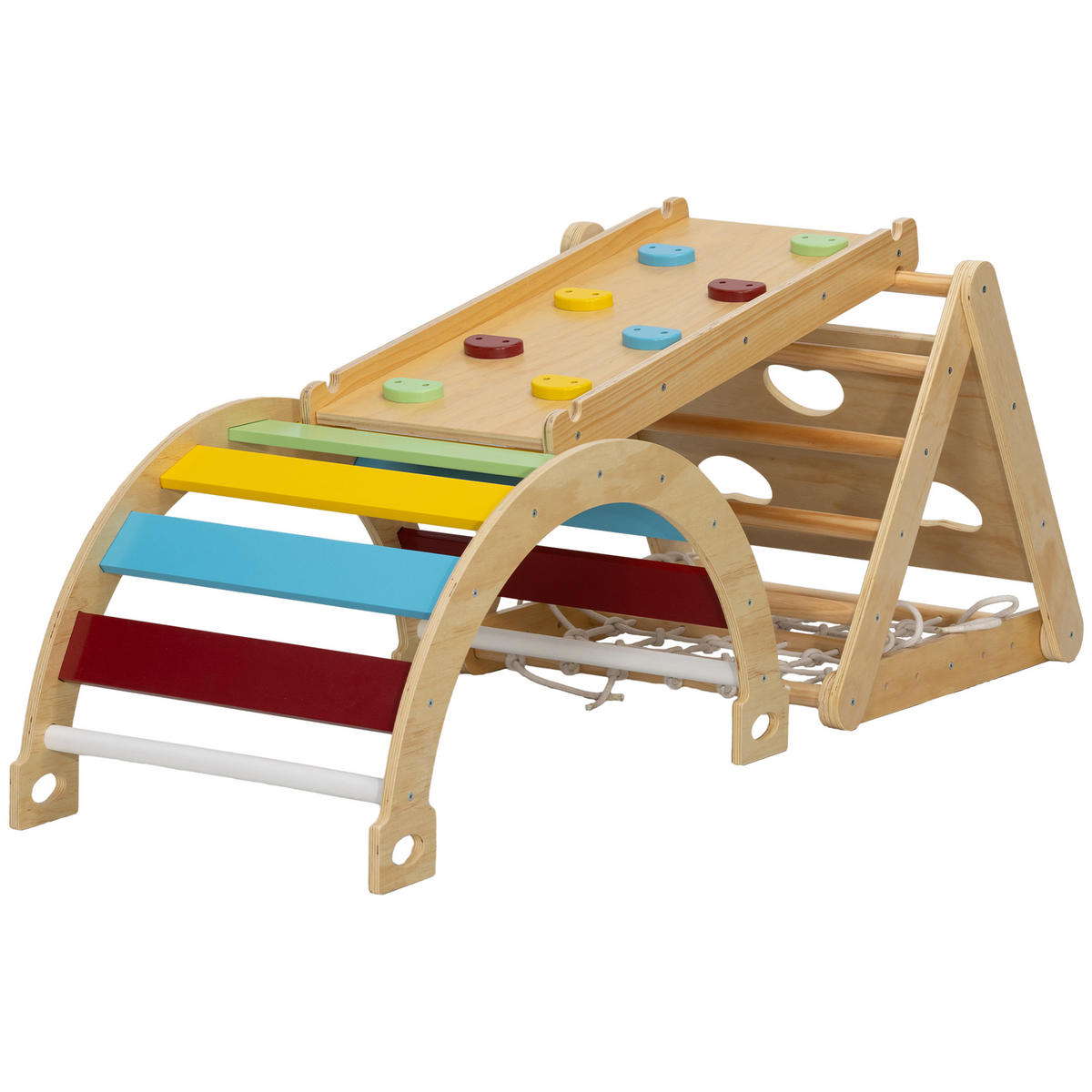 KLETTERGERÜST 7-in-1 DE-09868 Mehrfarbig - Multicolor, Holz (62.5/57/168cm) - ComfortXL