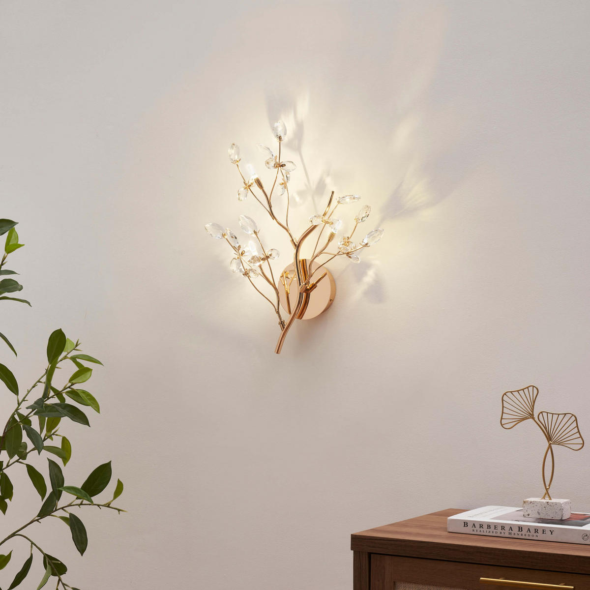 WANDLEUCHTE Ebensee, Roségold, 51cm - Roségold, Glas (34/51/17cm) - KOSILUM