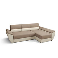 ECKSOFA L REBI L3 Rainbow 05/16 Rechts mit Schlaffunktion, Beige/Creme - Beige/Creme, Textil (251/140cm)