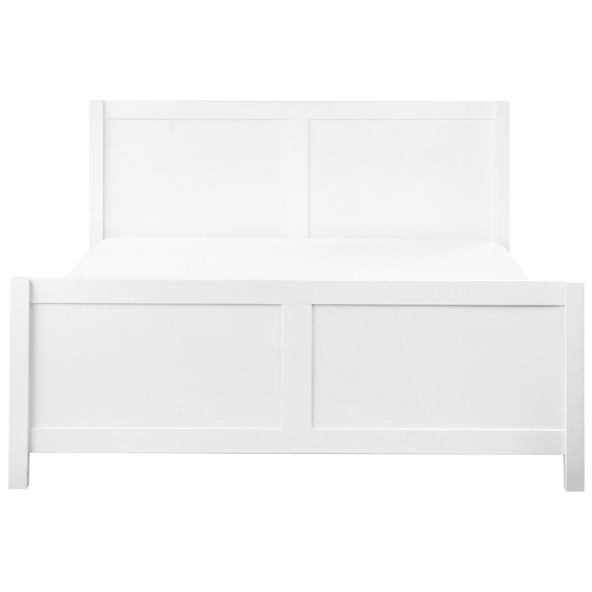 BETT mit Lattenrost 160x200 cm Weiß Champagnat - Weiß, Holz (160/200cm) - Beliani