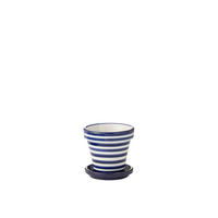 BLUMENTOPF GRANADA STRIPES - Töpferei - Blau - S - Ø 21 cm - Multicolor, Keramik (21/19cm) - J-Line