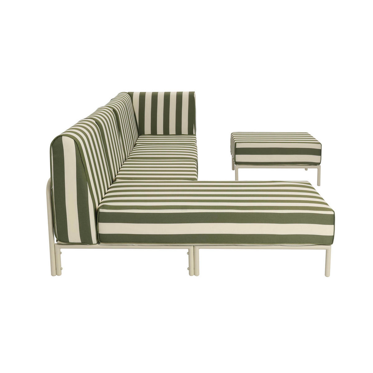 GARTENSOFA mit 5 Sitzplätzen, Khakigrün - Grün, Textil - Oviala