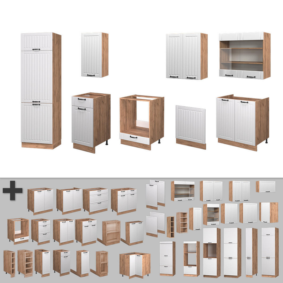 Honigeiche/Weiß, Holzwerkstoff (300/81.6/46cm) - Vicco