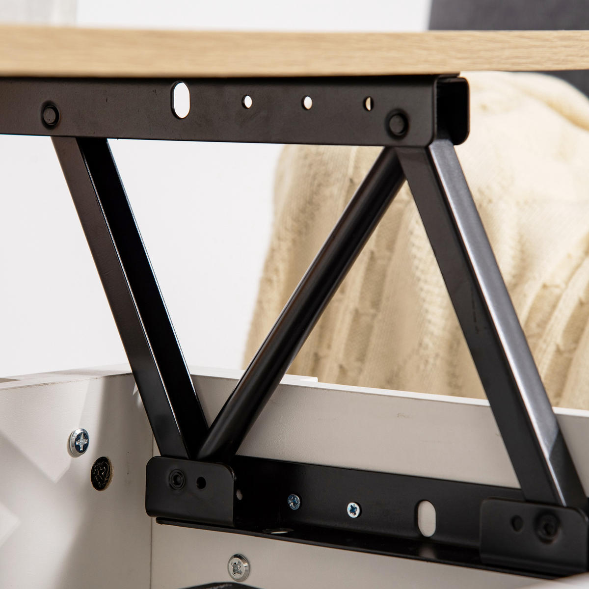 COUCHTISCH DE-15799 klappbare Platte Weiß - Weiß, Holzwerkstoff (100/50/45cm) - ComfortXL