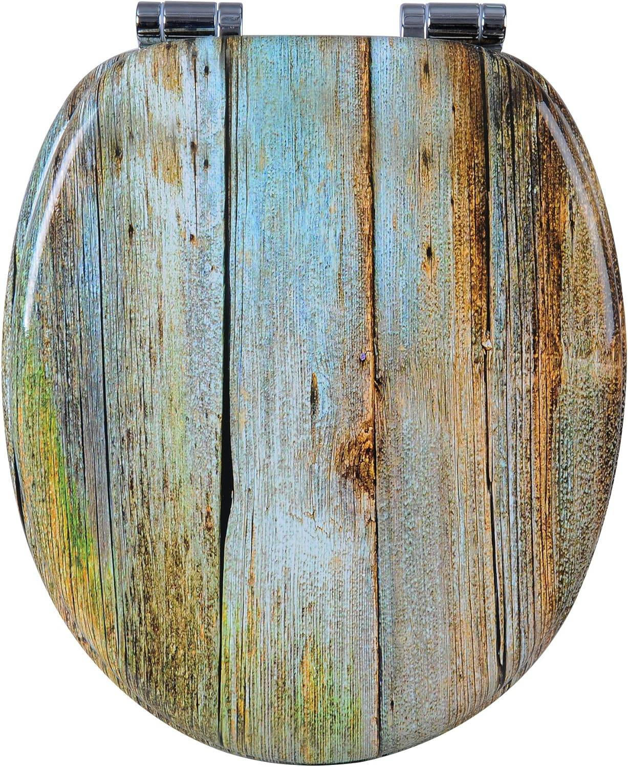 WC SITZ Toilettensitz mit Absenkautomatik, Antibakteriell - Braun, Holzwerkstoff (37/2.51/43cm) - Woltu