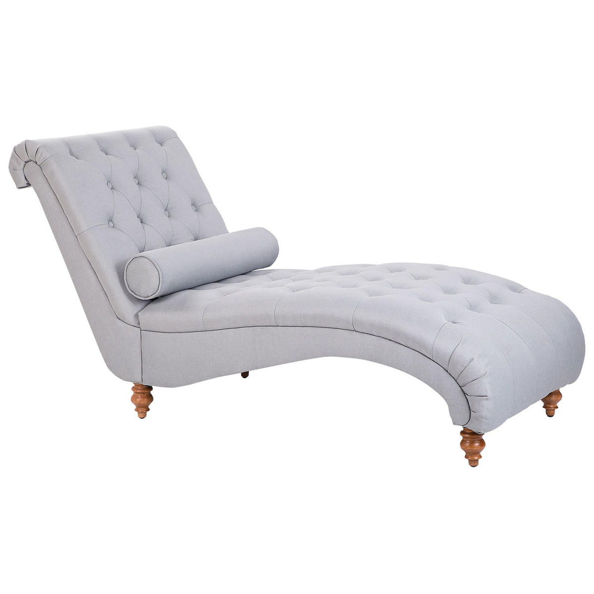 CHAISELONGUE Polsterbezug hellgrau Muret - Grau, Textil (163/87/72cm) - Beliani