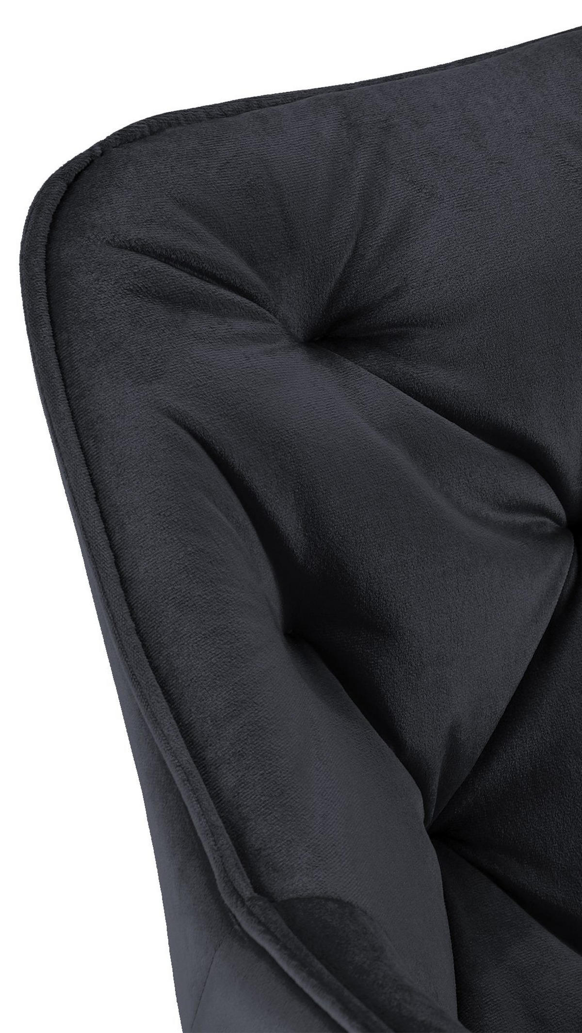 ARMLEHNENSTUHL Samt schwarz - Schwarz, Textil/Metall (58/83/62cm) - CLP