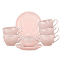 ESPRESSOTASSEN MIT UNTERTASSEN Amina Rosé 100 ml 6er Set - Rosa, Keramik (0.1L) - Seltmann Weiden
